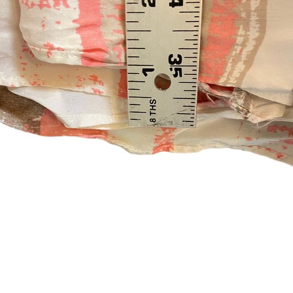 BANANA REPUBLIC PINK/BEIGE/WHITE 100% SILK GEO PRINT PLEATED FLARE DRESS SZ 2 - Picture 4 of 4